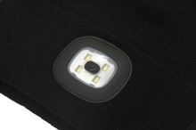LED čelovka Cattara čepice BLACK s LED svítilnou USB nabíjení (4)