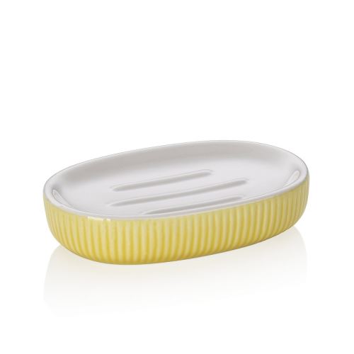KELA Miska na mýdlo Ava keramika žlutá 13,5x8,5x3,0cm KL-24428