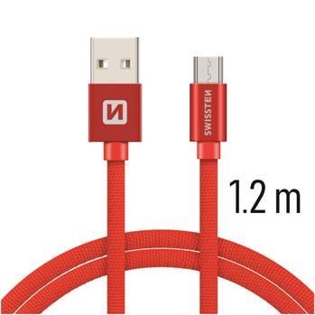 Swissten TEXTILE USB/MICRO USB 1,2M RED