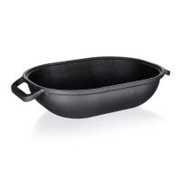 Pekáč Banquet litinový Excellent 39 x 26 x 14 cm, 3 + 4 l, oválný s víkem, černý (8)