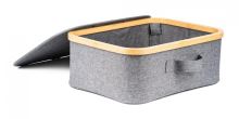 Úložný box G21 40 x 30 x 15 cm, bambusový s víkem, šedý (3)