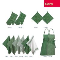 KELA Zástěra Cora 100% bavlna světle zelené/zelené pruhy 80,0x67,0cm KL-12815 (3)