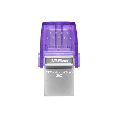 Flashdisk Kingston DataTraveler MicroDuo 3C 128GB, USB 3.2, USB-A + USB-C, Fialová