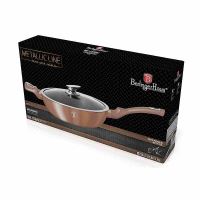 BERLINGERHAUS Pánev hluboká s mramorovým povrchem a poklicí 28 cm Rosegold Metallic Line BH-1518 (3)