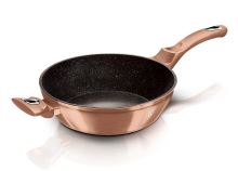 BERLINGERHAUS Pánev hluboká s mramorovým povrchem a poklicí 28 cm Rosegold Metallic Line BH-1518 (2)