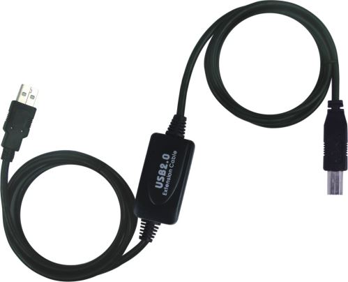 Kabel USB 2.0 repeater a propojovací kabel A/M-B/M 20m