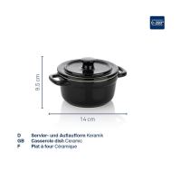 KELA Servírovací a zapékací miska Malin keramická světle šedá s poklicí 9,5cm 14,0cm (2)