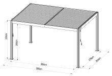Bioklimatická pergola G21 Austin Premium 4x3 m, antracitová hliníková (9)