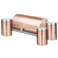 Chlebovka nerez se sadou 3 ks skladovacích nádob Rosegold Metallic Line (4)