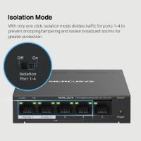 Switch TP-Link Mercusys MS105GP 1x GLAN, 4x GLAN s PoE+, 65W (6)