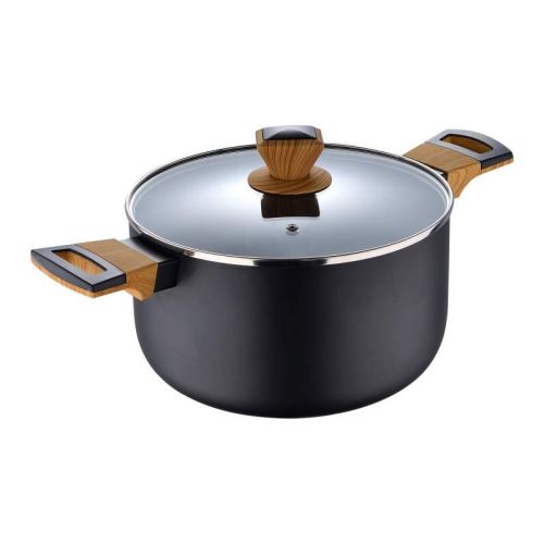 Hrnec BERGNER s nepřilnavým povrchem a poklicí 24 cm Earth Black