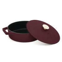 BERLINGERHAUS Pánev hluboká se smaltovaným povrchem a poklicí 26 cm litinová Leonardo Collection BH-6263 (1)