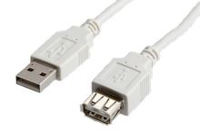 Kabel USB 2.0 A-A 3 m, prodlužovací, bílý/šedý (1)