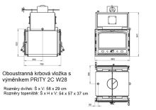 Krbová vložka s teplovodním výměníkem PRITY 2C W28 (2)