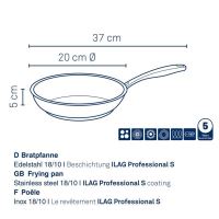 KELA Pánev Flavoria nerez 18/10 s nepřilnavým povrchem 5,0 cm  20,0 cm KL-10197 (2)