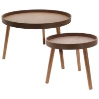 HOMESTYLING Odkládací stolek sada 2 ks borovice tmavě hnědá KO-KR8200310 (5)