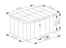 Zahradní domek G21 GRAH 915 - 340 x 269 cm, metalický šedý (5)