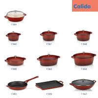 KELA Farmářská pánev Calido litinová červená kulatá 16,0cm 28,0cm 3,8l (4)