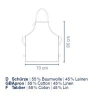 KELA Zástěra Puro 55%bavlna/45%len šedá 85,0x70,0cm KL-12802 (5)