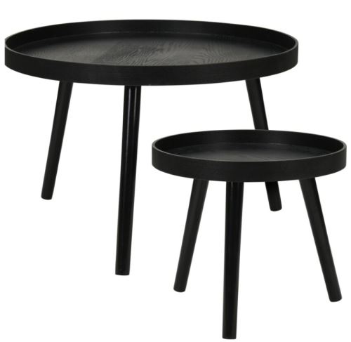 HOMESTYLING Odkládací stolek sada 2 ks borovice černá KO-KR8200300