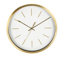 SEGNALE Nástěnné hodiny se zlatým rámem 25 cm bílá KO-837362230bila (1)