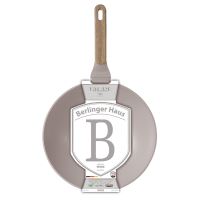BERLINGERHAUS Pánev WOK s titanovým povrchem a poklicí 28 cm 28 cm Taupe Nordic Collection BH-8334 (2)