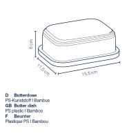KELA Dóza na máslo Namur PS plast tmavě šedá 15,5x11,5x6,0cm KL-12083 (1)