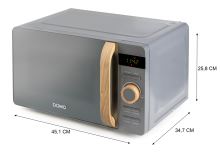 Mikrovlnná trouba - šedá - WOOD YOU - DOMO DO3420, Objem: 20 l, Talíř: 25,5 cm, Výkon: 700 W (16)