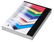 Vázací kryt Eurosupplies kartonový Chromolux A4 250g/m2 100ks, leštěný povrch, černý (1)