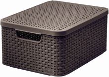 Box Curver Style M 18L s víkem tmavě hnědý Box Curver Style M 18L s víkem tmavě hnědý