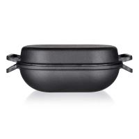 Pekáč Banquet litinový Excellent 39 x 26 x 14 cm, 3 + 4 l, oválný s víkem, černý (4)