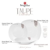 BERLINGERHAUS Jídelní sada talířů 18 ks Taupe Collection bílá-šedá BH-10202 (2)