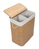 Koš na prádlo G21 105 l s rozdělovačem, ratanový design s bílým košem (4)
