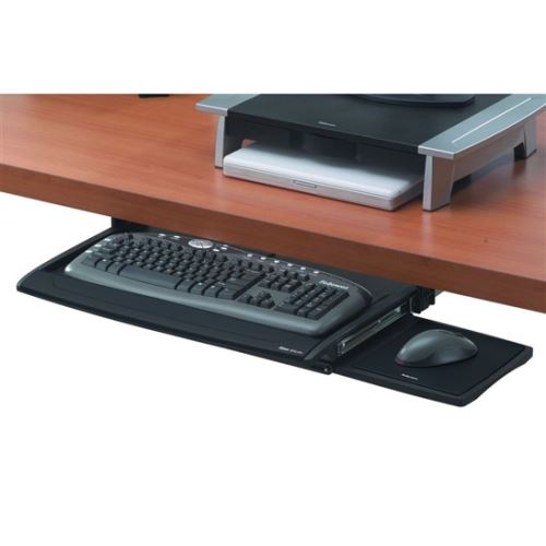 Držák Fellowes na klávesnici a myš Office Suites zasunovací pod stůl, výškově nastavitelný