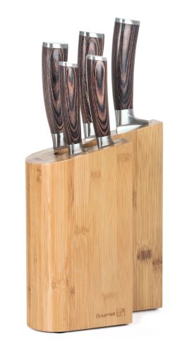 Sada nožů G21 Gourmet Timber 5 ks + bambusový blok