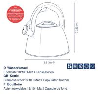 KELA Konvice pískací Vitus nerez 2,4l, stříbrná matná KL-12078 (2)