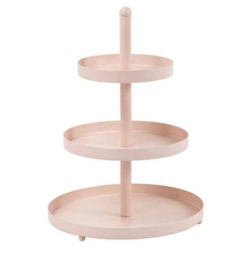 HIT Etažér třípatrový nerez 35 cm pastelová růžová HT-24500468ruzo