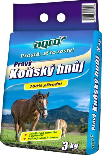 Hnojivo Agro  Pravý koňský hnůj 3 kg