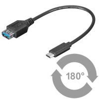 Kabel USB 3.1 konektor C/male - USB 3.0 konektor A/female ,0,2m (1)