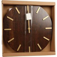 SEGNALE Hodiny nástěnné 40 cm dekor dřevo tmavě hnědé KO-Y36300180 (1)