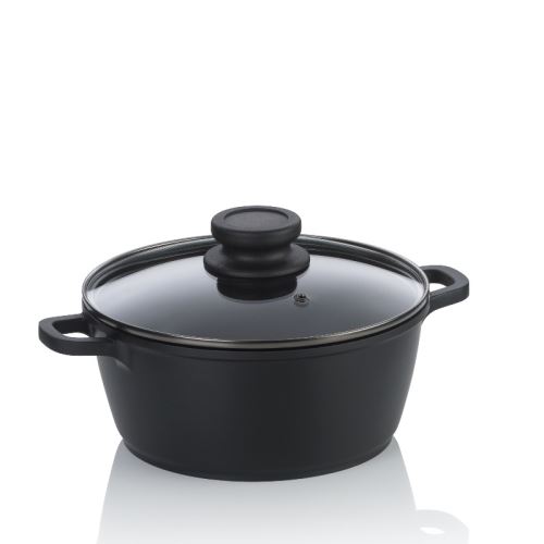 Hrnec Atura litý hliník černý 20 cm 1,7 l