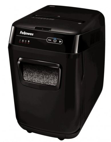 Skartovač Fellowes AutoMax 200 M, P-5, Cross cut 2×14 mm, zásuvka 200 listů, 32l, Credit Card, NBÚ