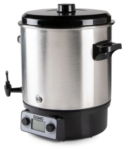 Zavařovací hrnec s LCD - volitelný plast kohout - DO42328PC, Plně automatický, nerezový, objem 27 l, 2000 W, 2 otvory, 2 záslepky, plastový kohout