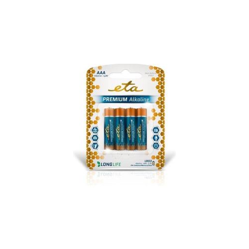 ETAR03PREM4 - Baterie alkalická ETA PREMIUM ALKALINE AAA, LR03, blistr 4ks
