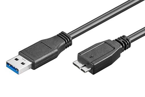 Kabel SuperSpeed USB3.0 A(M) - microUSB3.0 B(M), 0,5m, černý