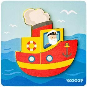 102191361 Puzzle Baby - lodička WOODY