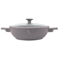 Pánev WOK s titanovým povrchem a poklicí 30 cm Taupe Collection (1)