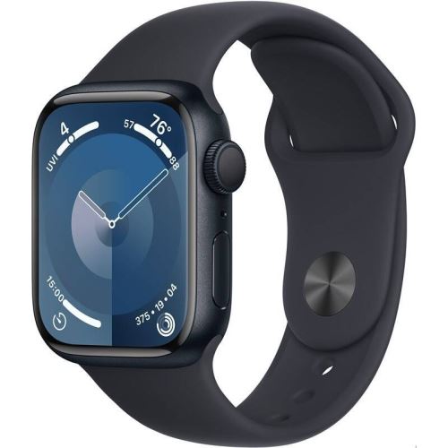 Hodinky Apple Watch Series 9 GPS + Cellular, 41mm Midnight Aluminium Case with Midnight Sport Band - S/M