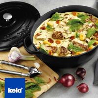 KELA Pekáč litinový s poklicí CALIDO 33x26 cm černá KL-12473 (2)