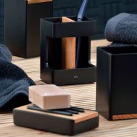 KELA Dávkovač mýdla Cube polyresin černá 300 ml KL-23689 (5)